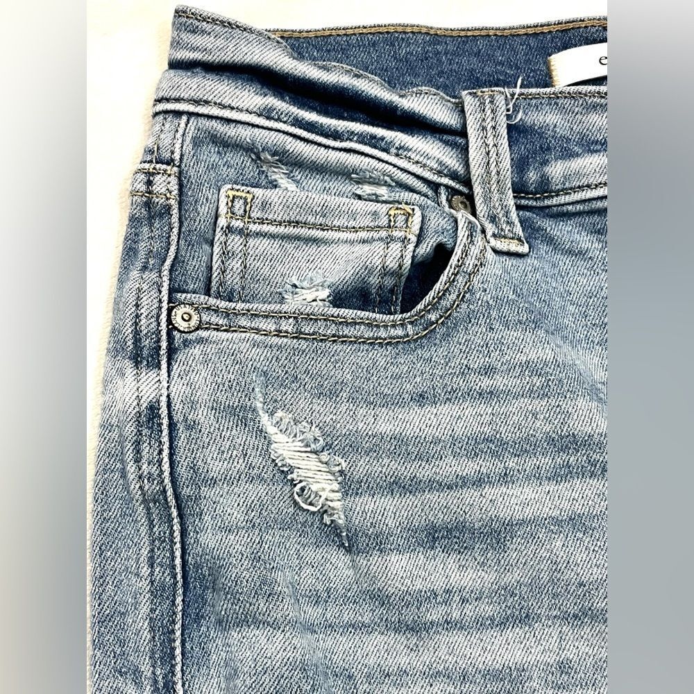 Eunina Light Blue Distressed Rocky High Rise Boyfriend Jeans Women’s Size 1 - Picture 5 of 16